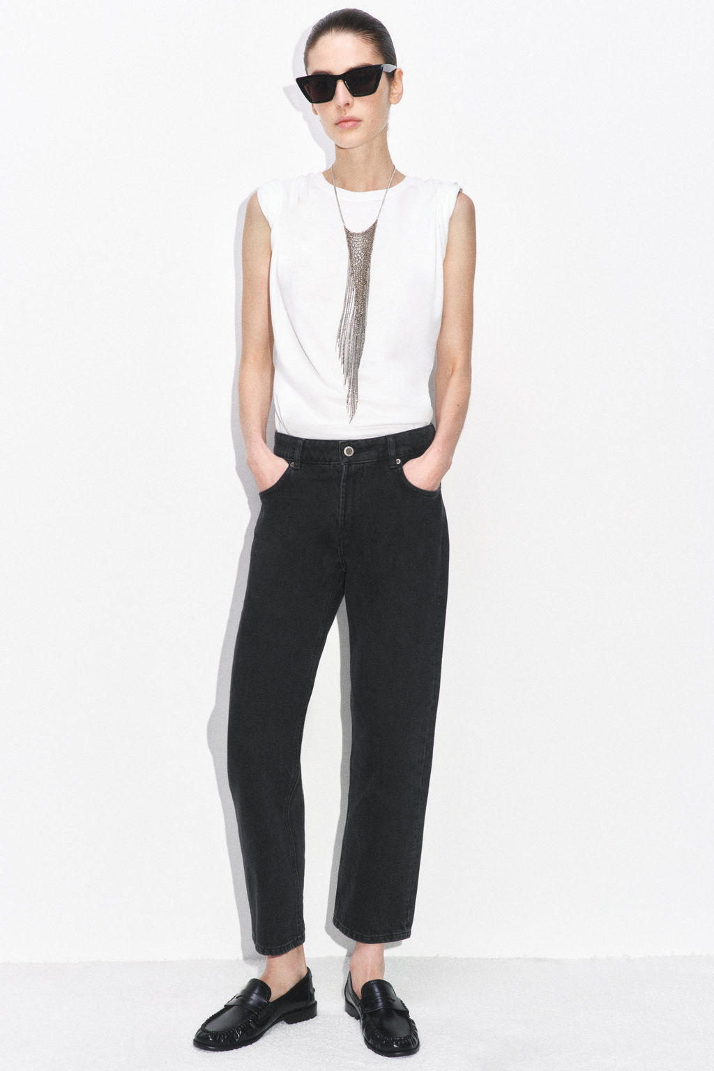 ZW COLLECTION MID-WAIST FULL LENGTH JEANS - Zara фото 13