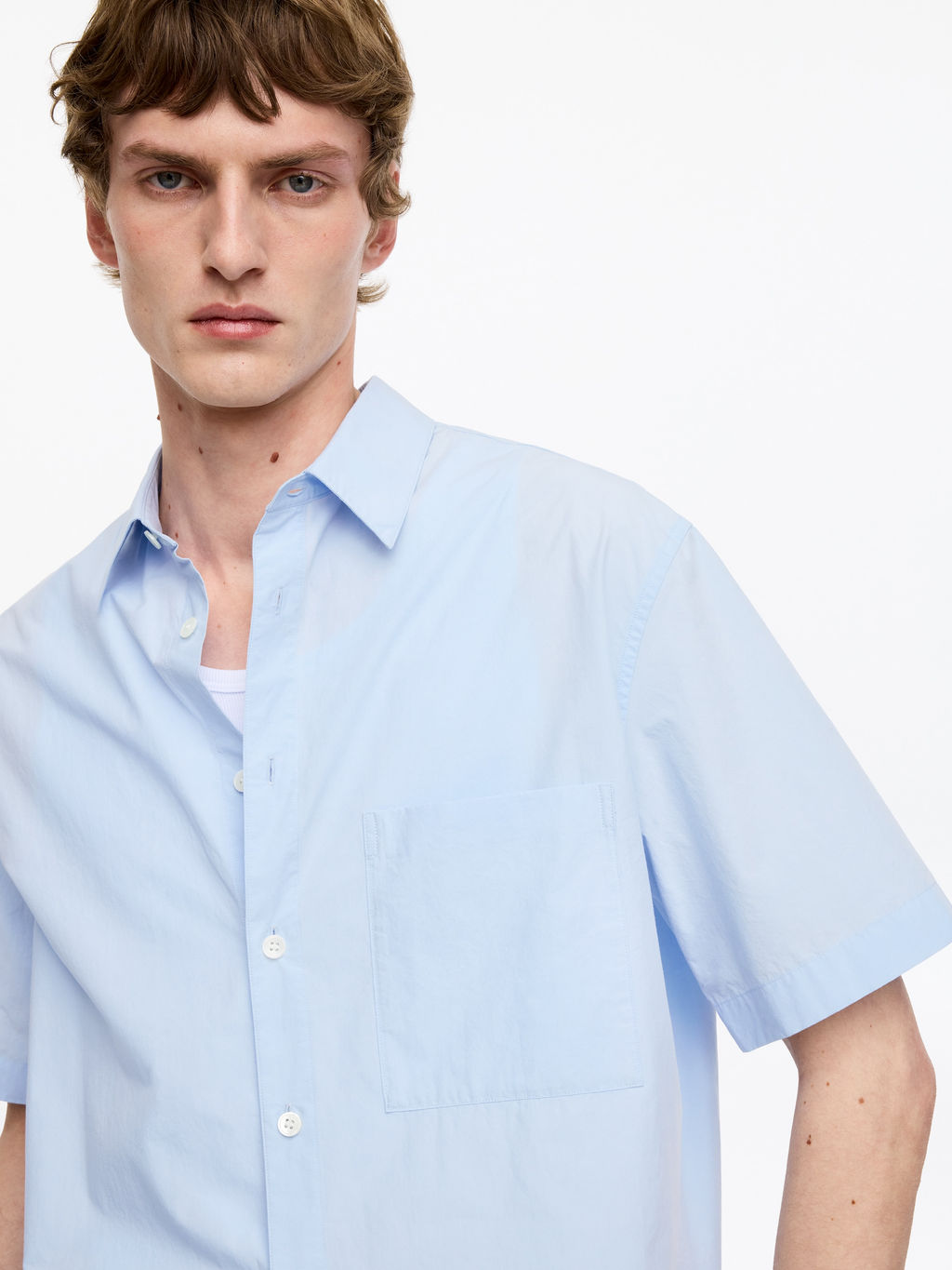 Camisa de popelina de manga corta - H&m фото 10