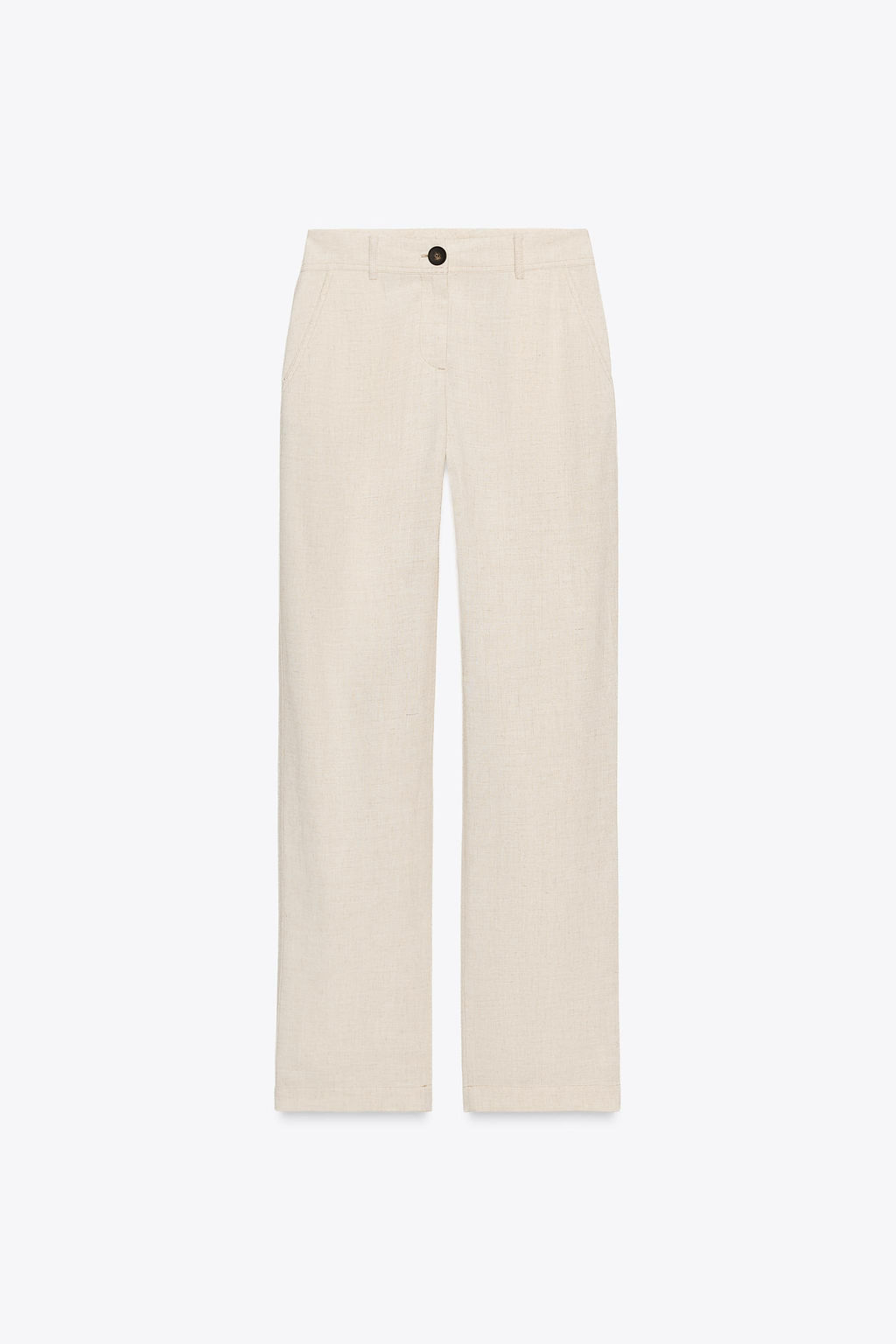 STRAIGHT-LEG LINEN BLEND TROUSERS - Zara фото 5