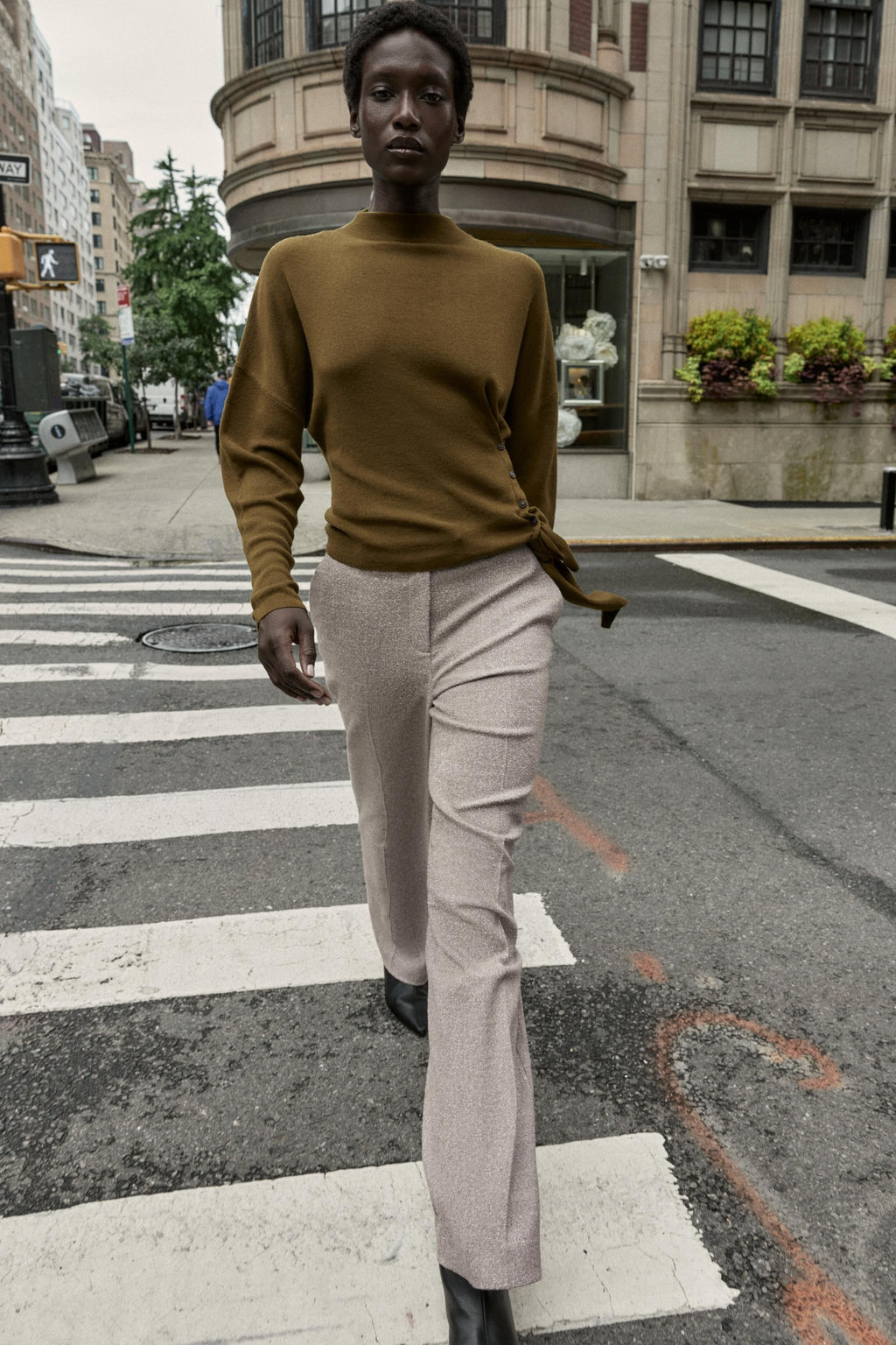 TEXTURED RUSTIC STRAIGHT-LEG TROUSERS - Zara фото 3