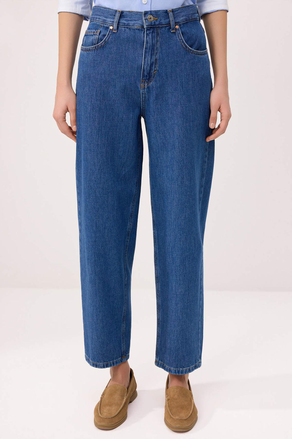 Mavi %100 Pamuk Yuksek Bel Barrel Jeans TWOSS26JE00261 - Trendyolmilla фото 3