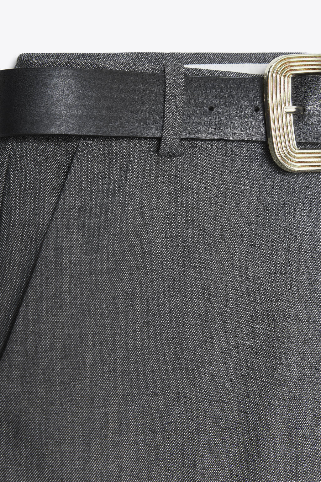 TROUSERS WITH BELT AND TURN-UP HEMS
