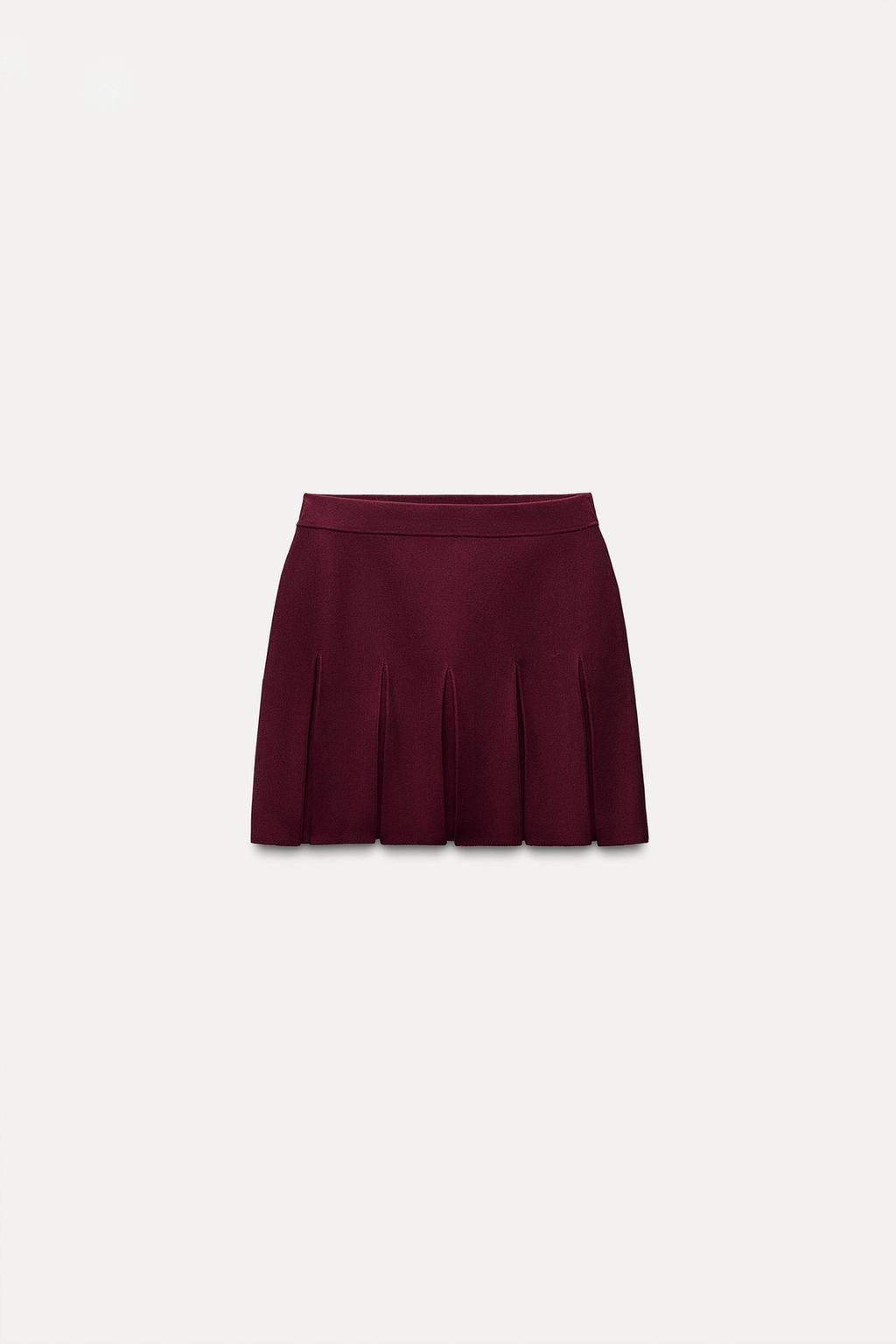 PLEATED MINI KNIT SKIRT - Zara фото 6