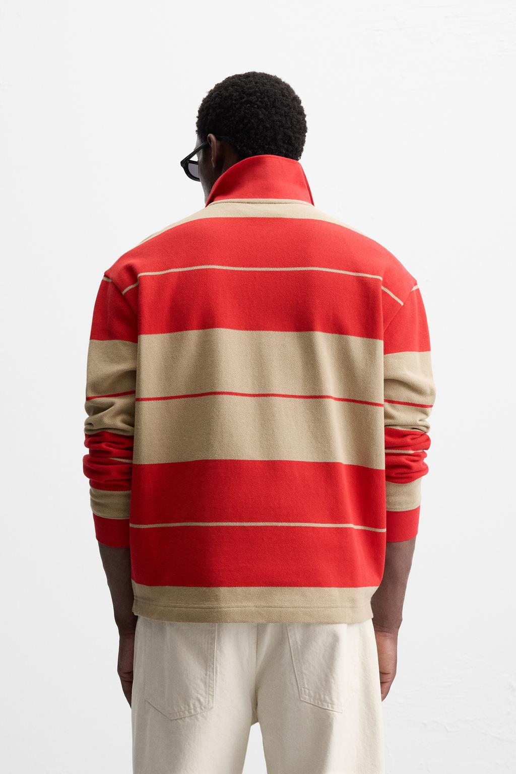 STRIPED PIQUE POLO SHIRT - Zara фото 3