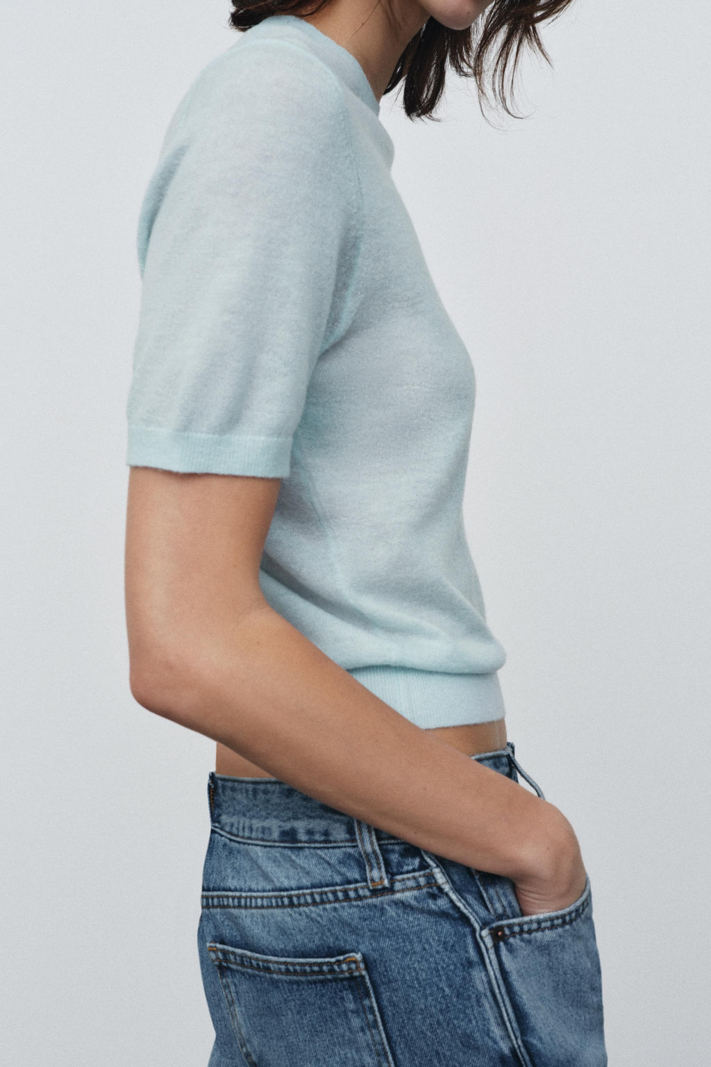 SHORT SLEEVE WOOL BLEND JUMPER - Zara фото 10