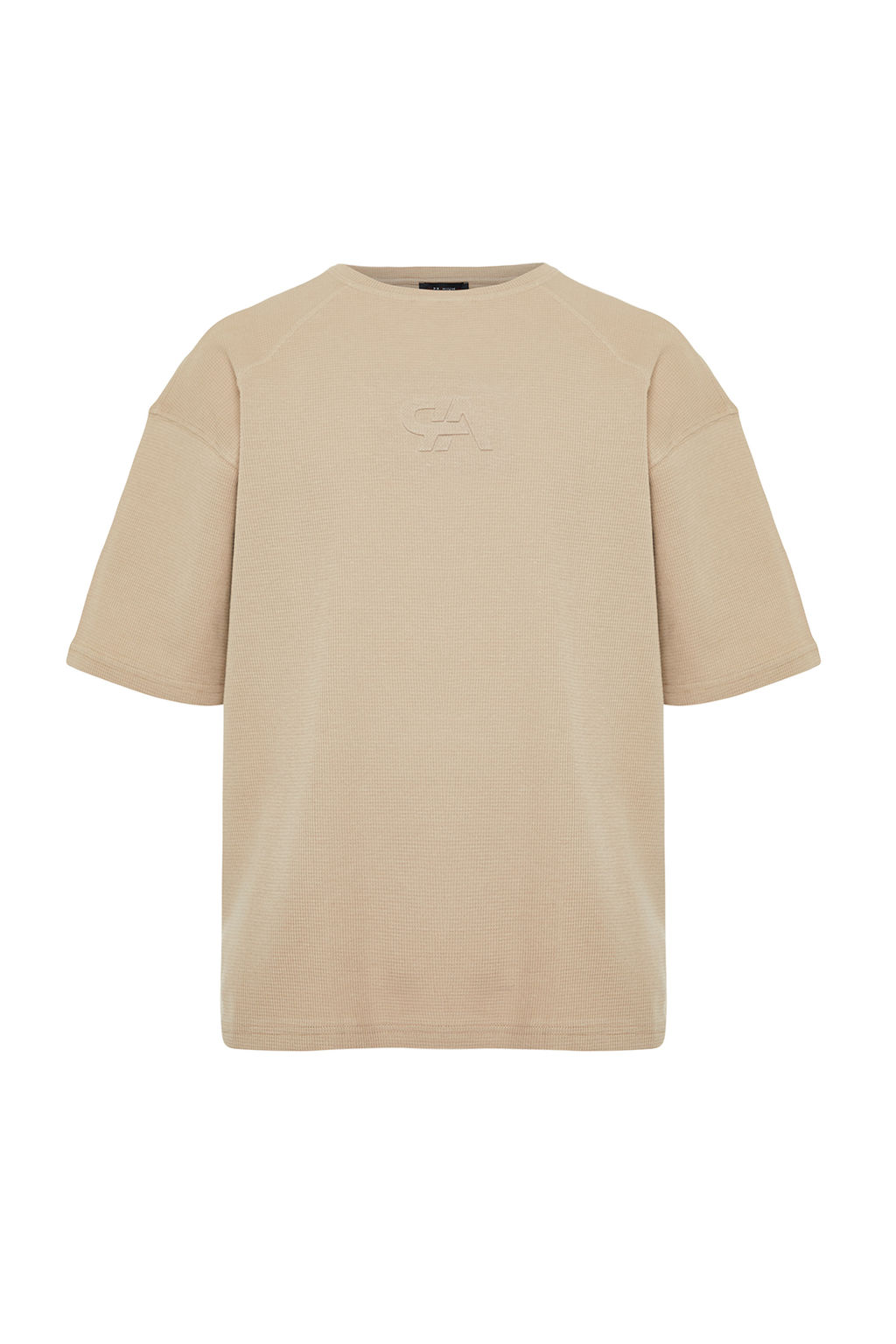 Vizon Oversize/Genis Kesim Dokulu Waffle Kabar?k Yaz? Bask?l? T-Shirt TMNSS24TS00164 - Trendyolmilla фото 7