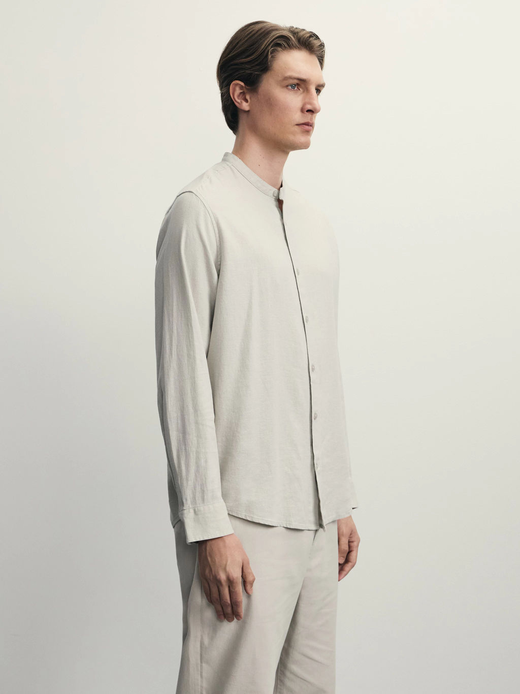 Рубашка regular fit со льном / Zarina  фото 4