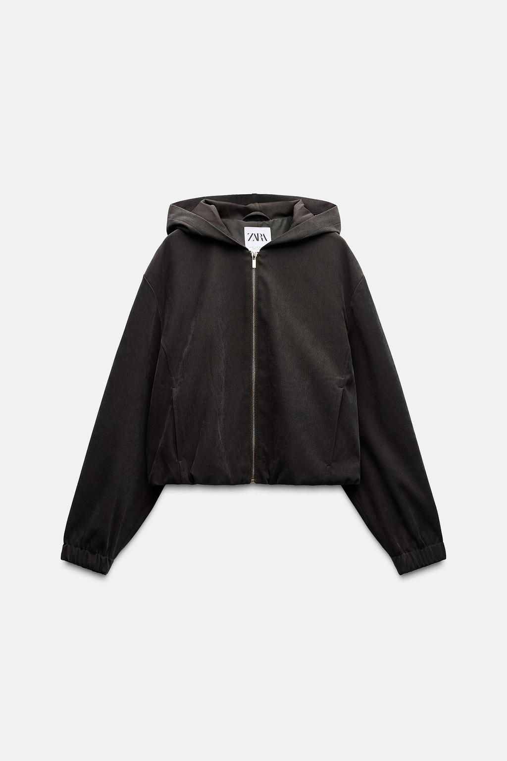 TEXTURED BOMBER JACKET WITH HOOD - Zara фото 4