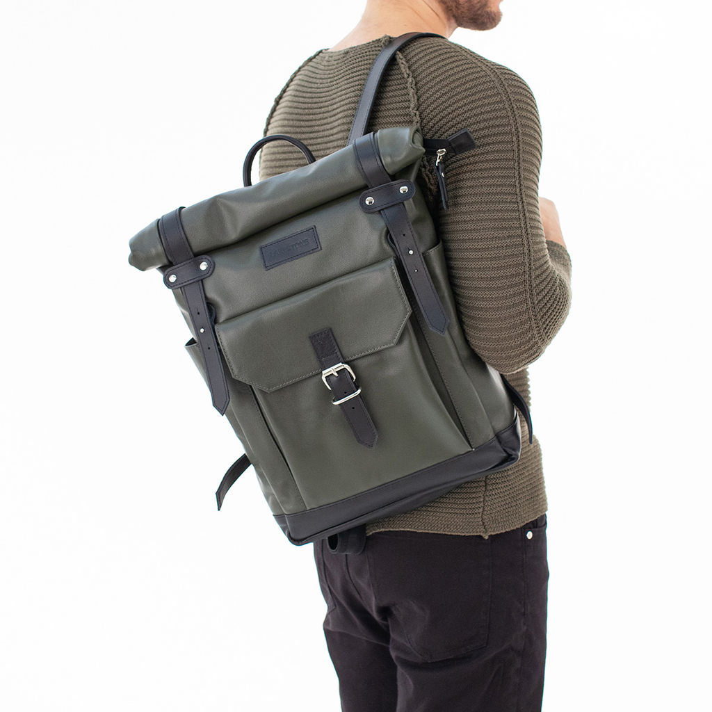 Рюкзак для ноутбука из кожи Eliot Black - Lakestone фото 17