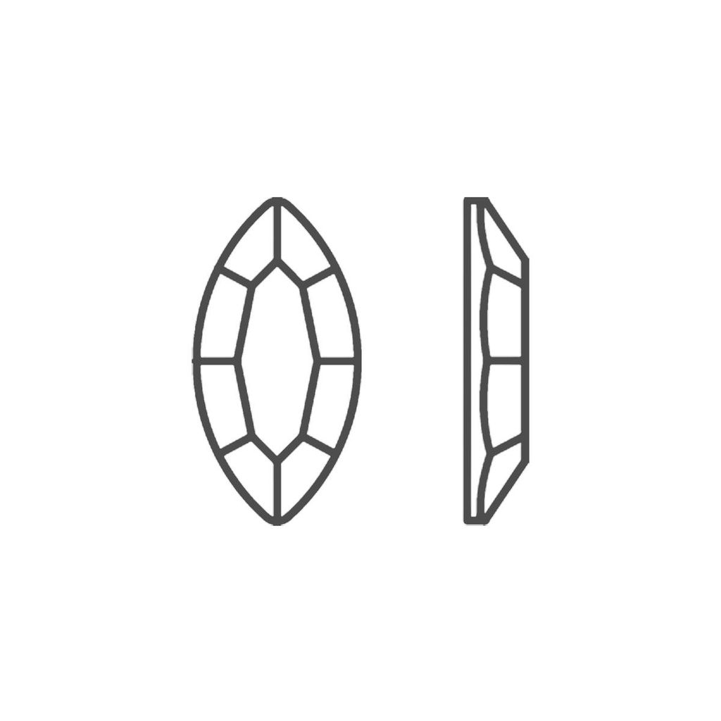 Страз неклеевой PRECIOSA 438-15-110 Crystal 10 х 6 мм стекло 72 шт в пакете белый (crystal)