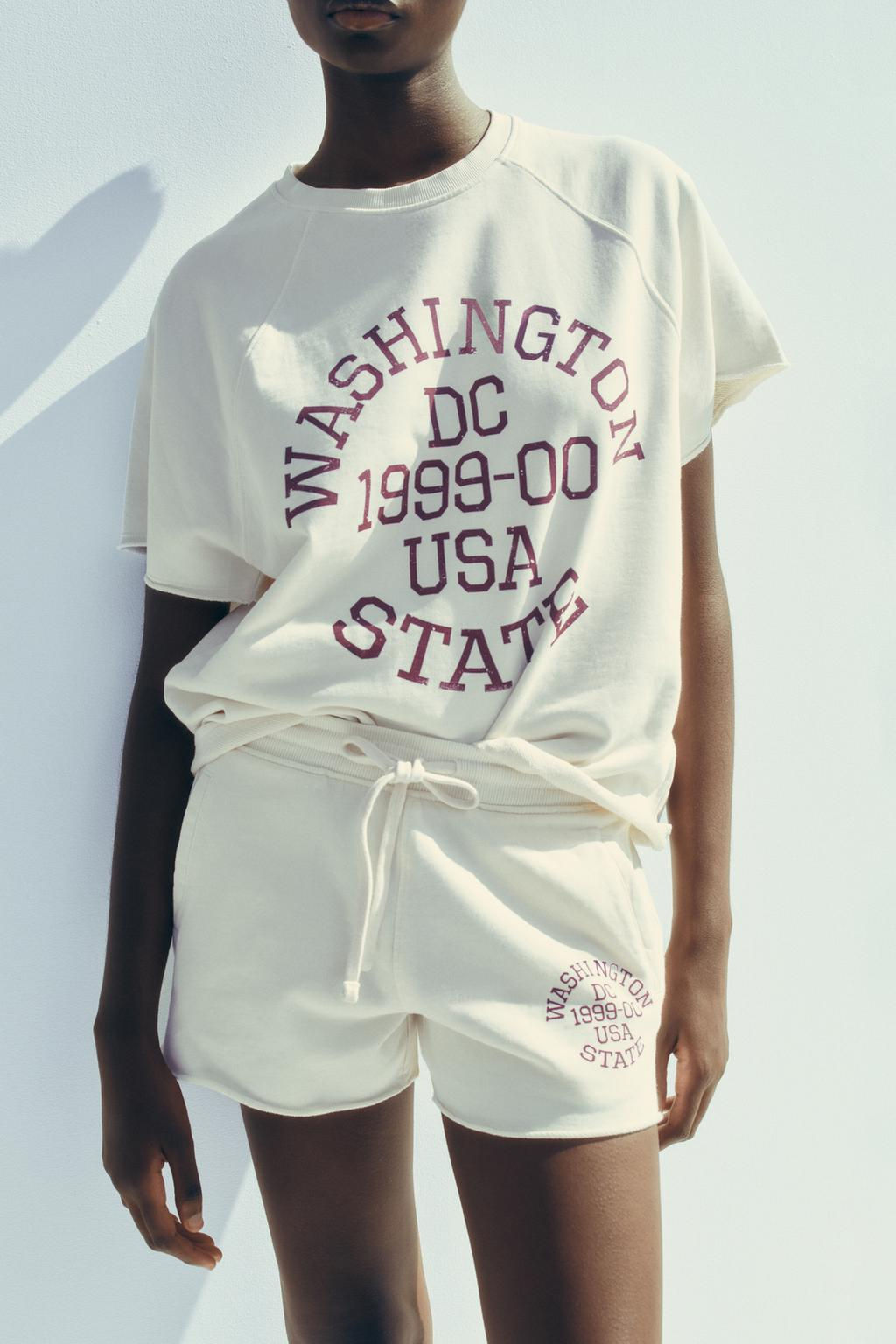 WASHED-EFFECT TEXT PLUSH SWEATSHIRT - Zara фото 10