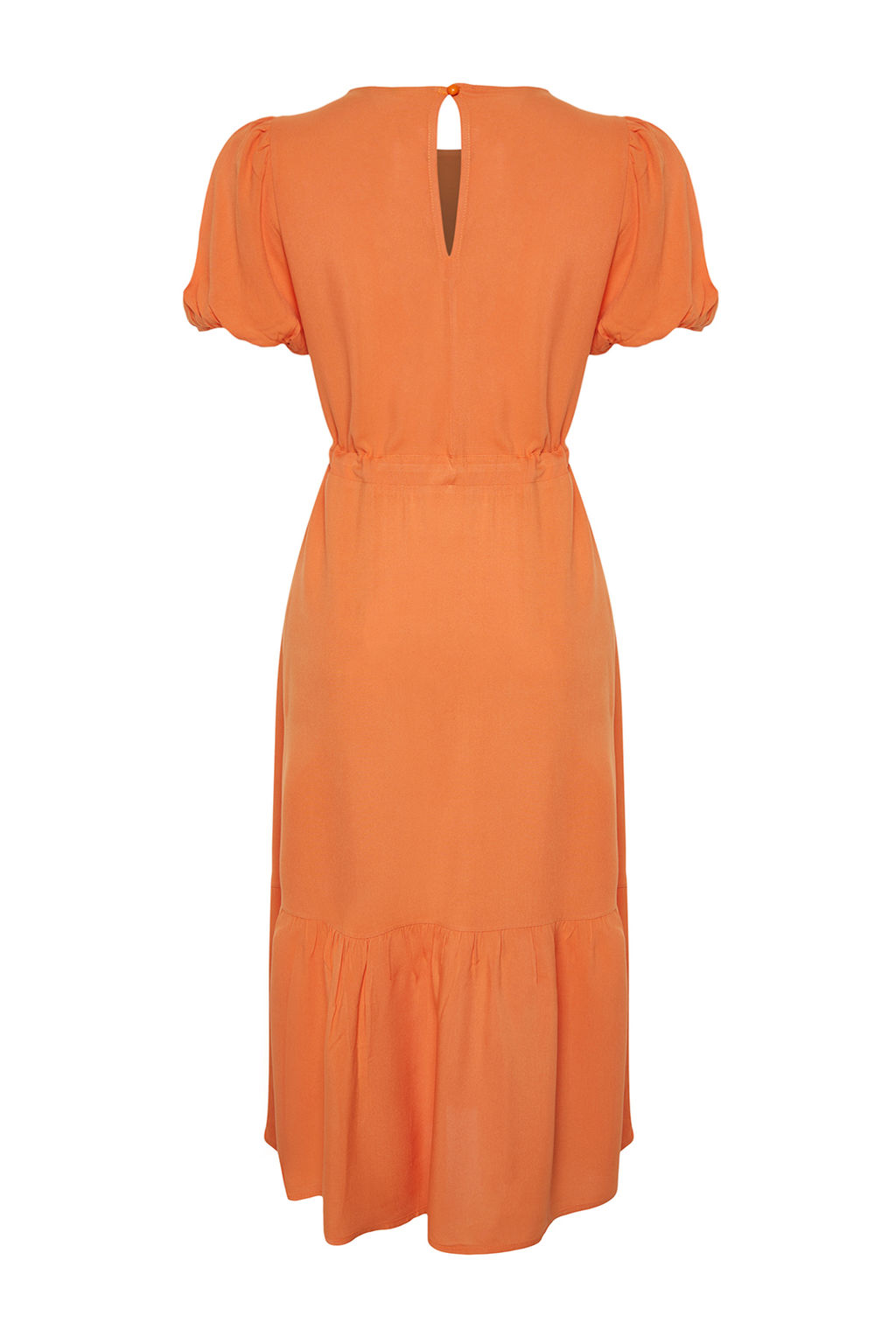 Kiremit Buzgu Detayl? Volanl? Maxi Dokuma Elbise TWOSS24EL00435 - Trendyolmilla фото 8