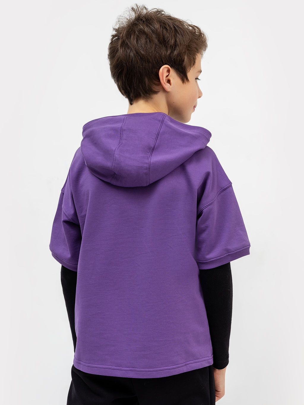 Худи с короткими рукавами сиреневого цвета для мальчиков - Mark formelle фото 3