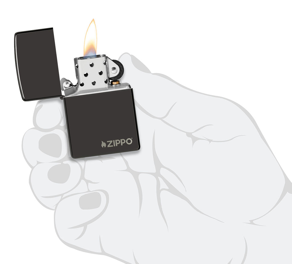 Зажигалка ZIPPO Логотип с глянцевым черным покрытием | Logo High Polish Blac 24756ZL  фото 5
