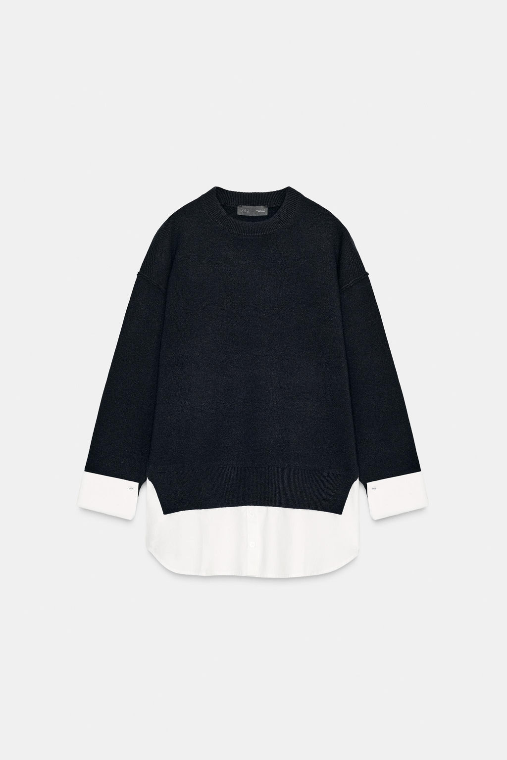 JUMPER WITH CONTRAST POPLIN - Zara фото 6