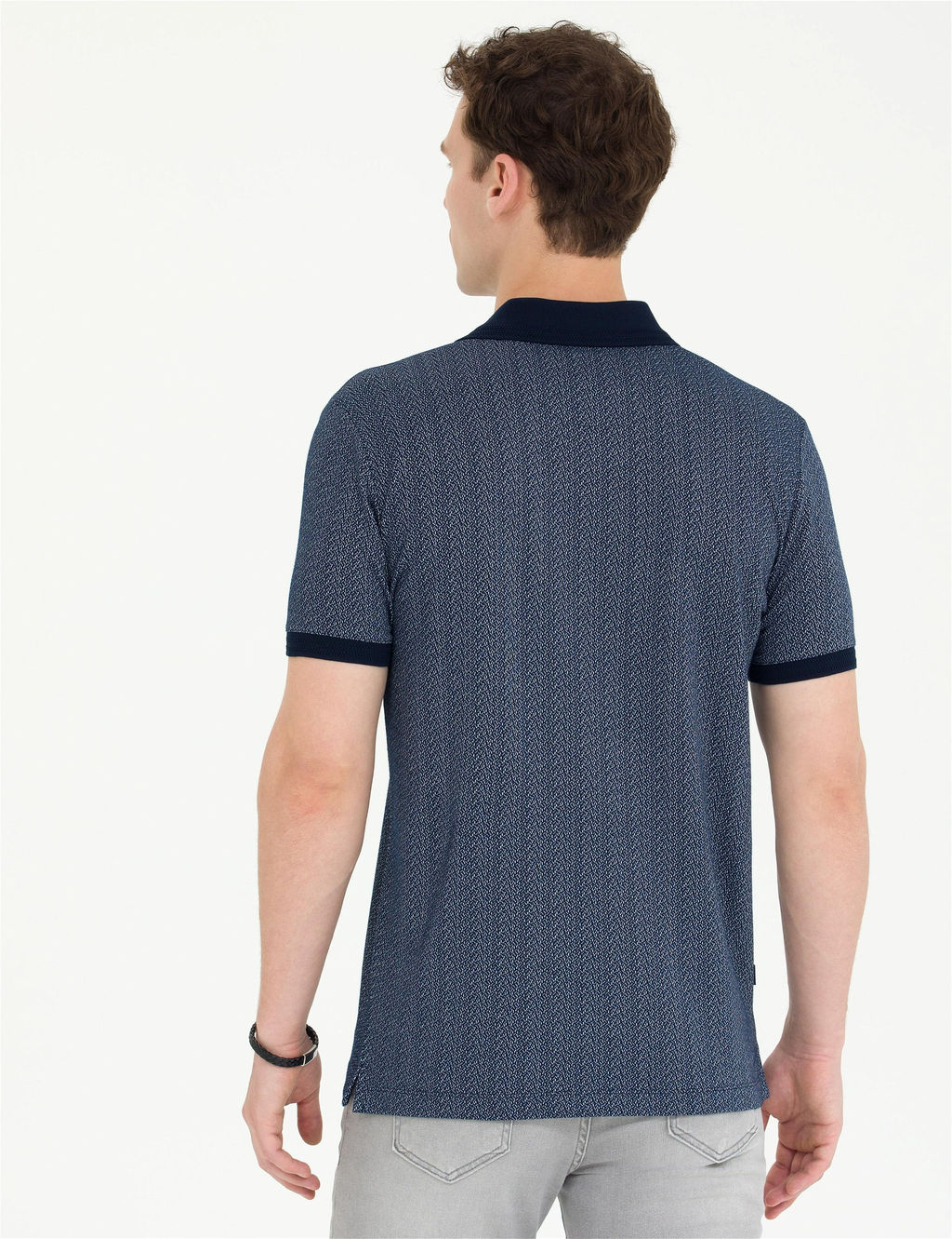 Lacivert Slim Fit Polo Yaka Ti__rt