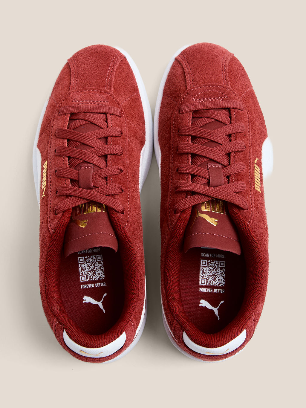 Женские кеды PUMA Puma Club II Артикул 4587609, коричнево-красный