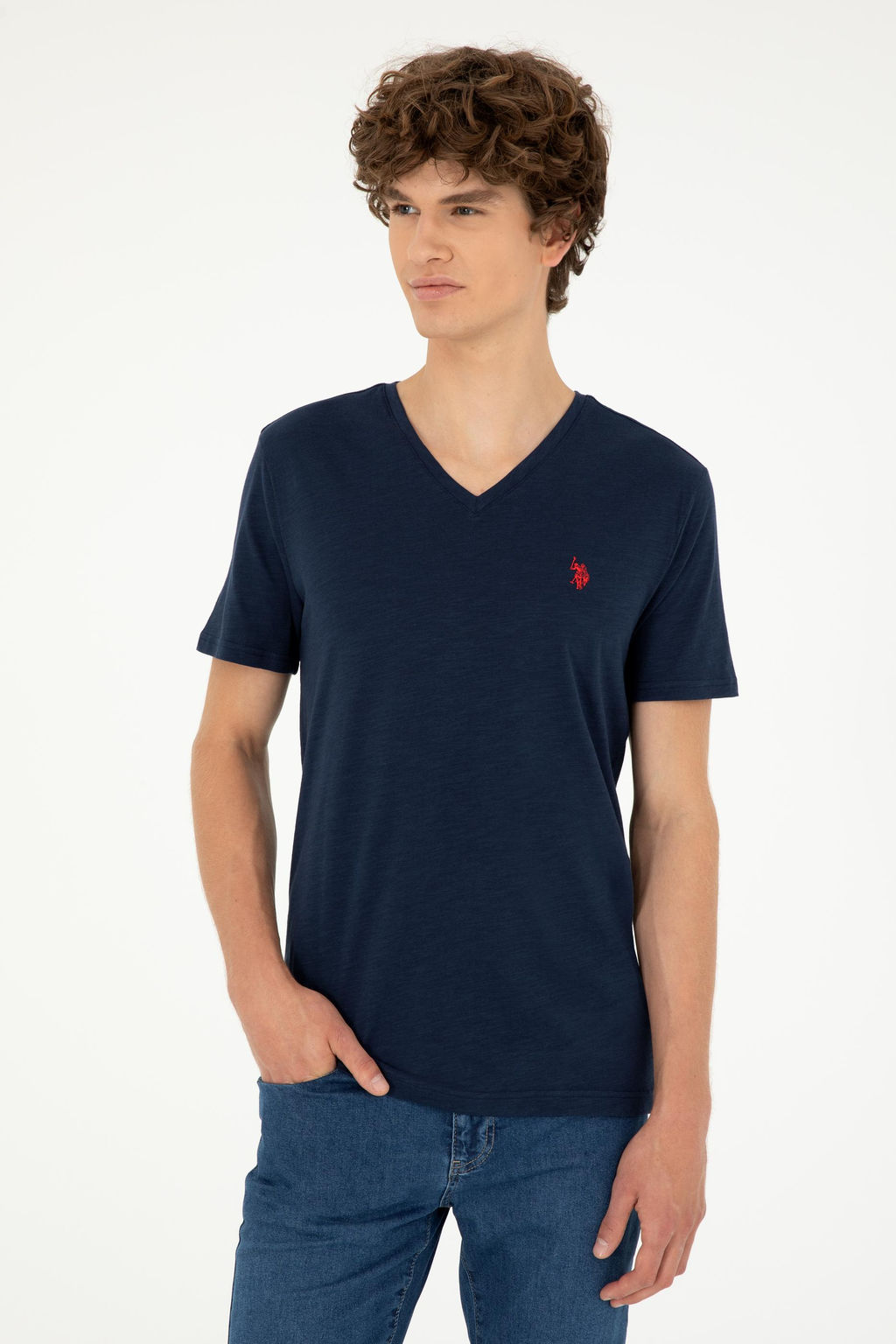 Мужская темно-синяя базовая футболка - U.s. polo assn фото 3