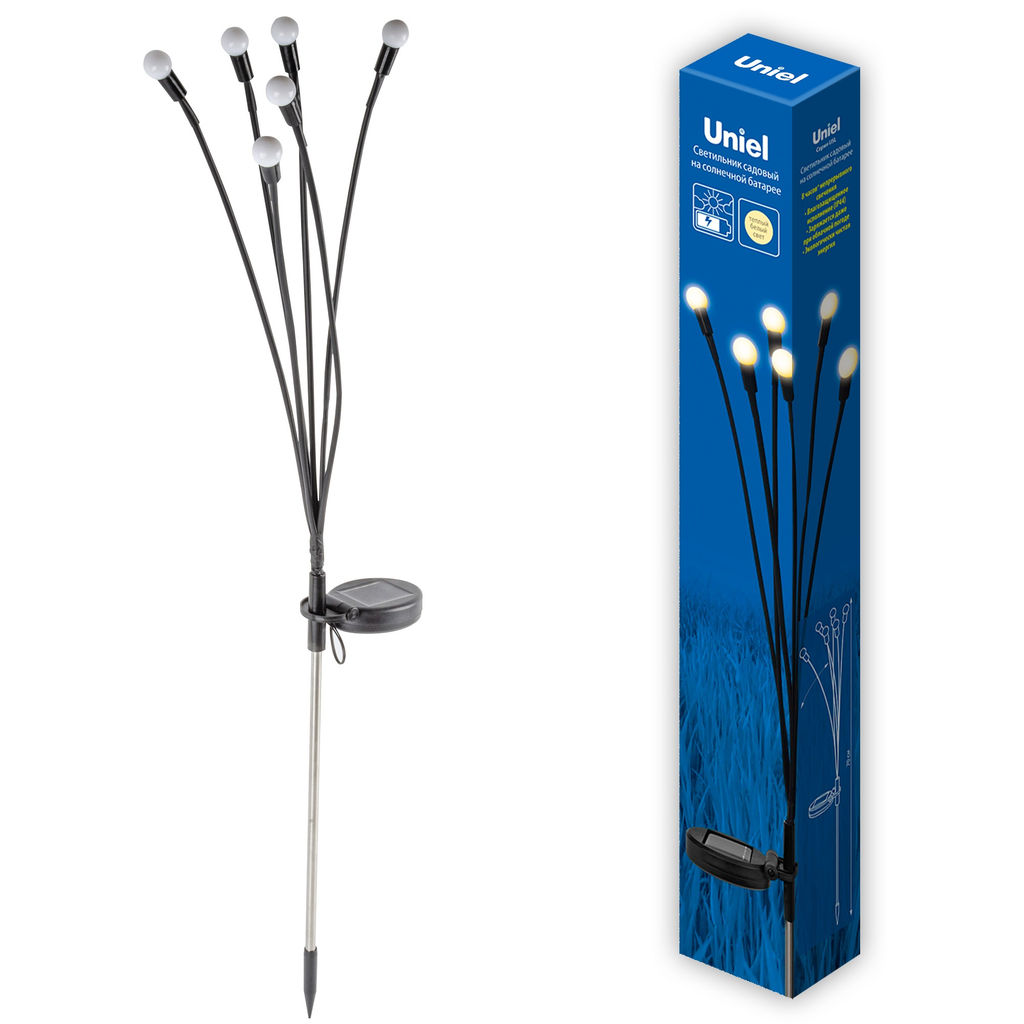 USL-S-820/PM700 FIREFLIES Садовый светильник на солнечной батарее Светлячки. 6 светодиодов. Теплый белый свет. 1*АА Ni-Mh аккумулятор в/к. IP44. TM Uniel - Volpe фото 10