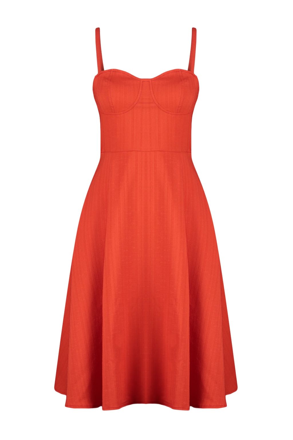 TRENDYOLMILLA Zumrut Yesili Belden Ac?lan Keten Gorunumlu Midi Dokuma Elbise TWOSS23EL00378  фото 6