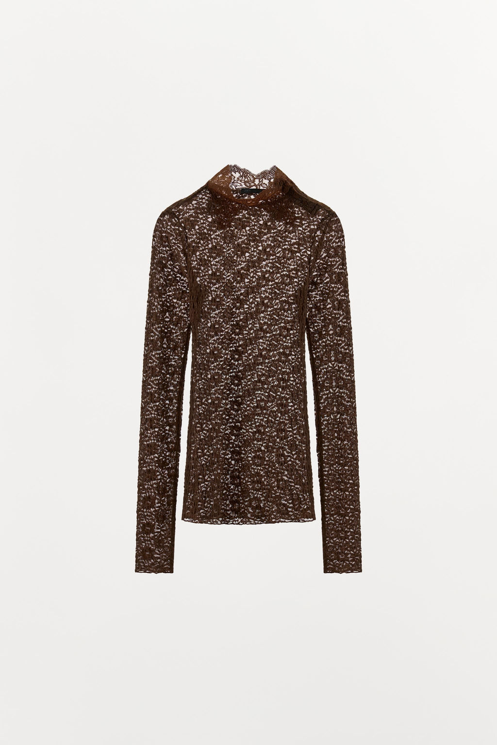 LACE HIGH-NECK T-SHIRT - Zara фото 4