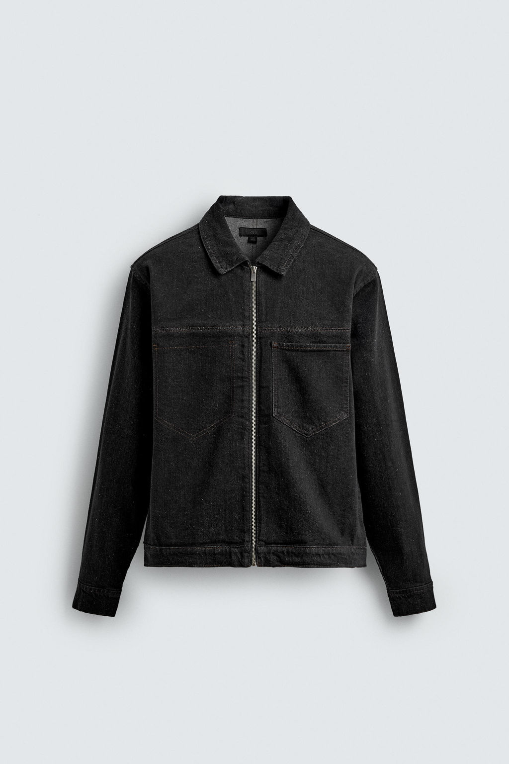 DENIM ZIP-UP OVERSHIRT - Zara фото 7