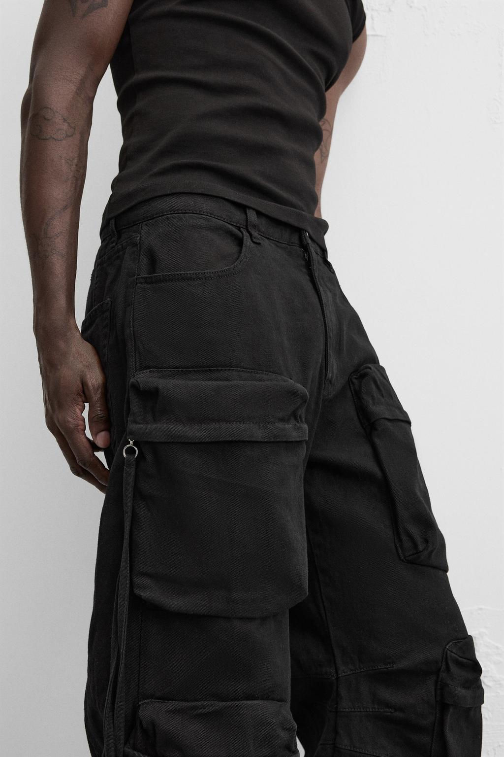 CARGO POCKET DENIM TROUSERS - Zara фото 6