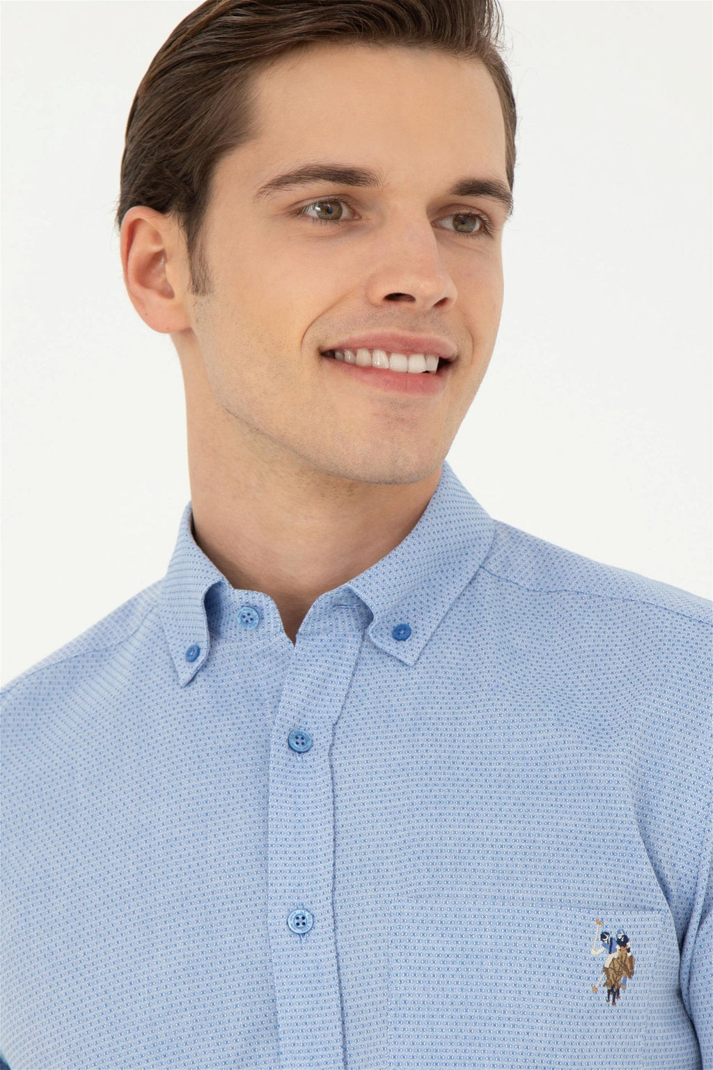 Мужская темно-синяя рубашка с длинным рукавом - U.s. polo assn фото 2