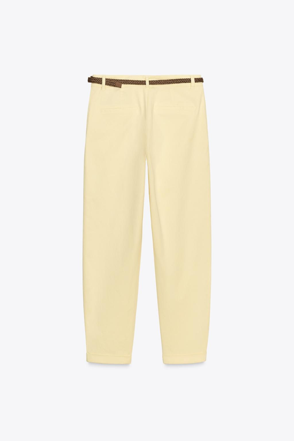CHINO TROUSERS WITH BRAIDED BELT - Zara фото 7