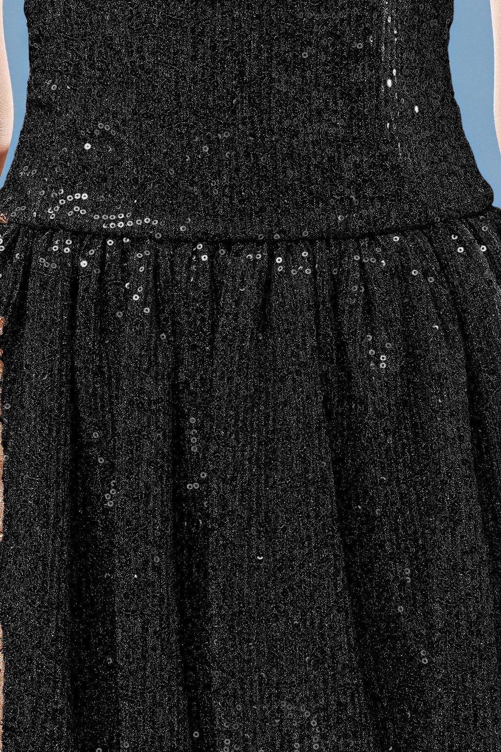 TRENDYOLMILLA Siyah Balon Etek Detayl? Payet Orme K?sa Elbise TPRSS25EL00119 фото 9