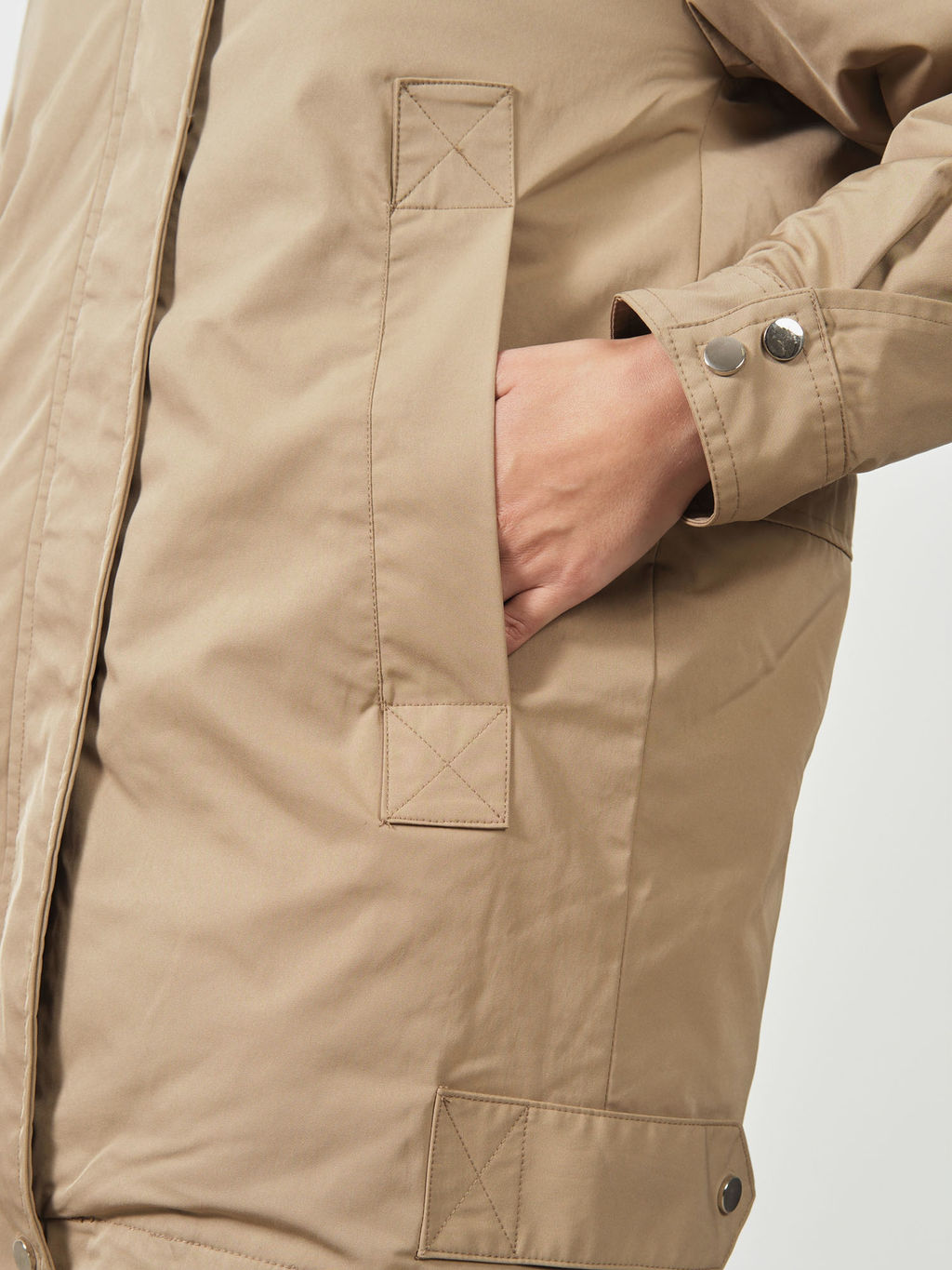 Пальто плащевое 32081 песочное