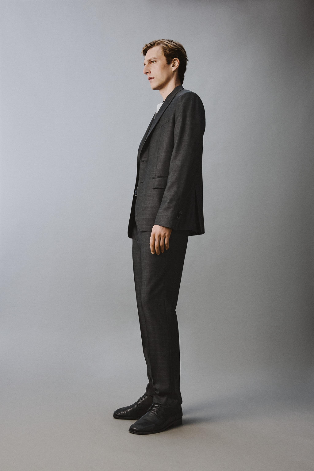 PANTAL?N TRAJE CUADROS 100% LANA / Marengo vigor? - Zara фото 4