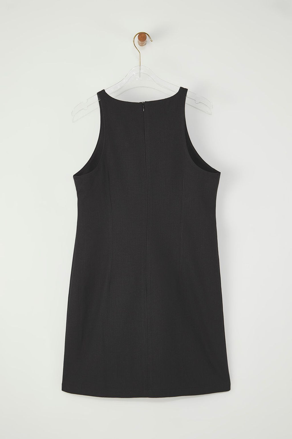 Trendyolmilla Beyaz Keten Kar?s?ml? Duz Kesim Mini Dokuma Elbise TWOSS25EL00649  фото 13