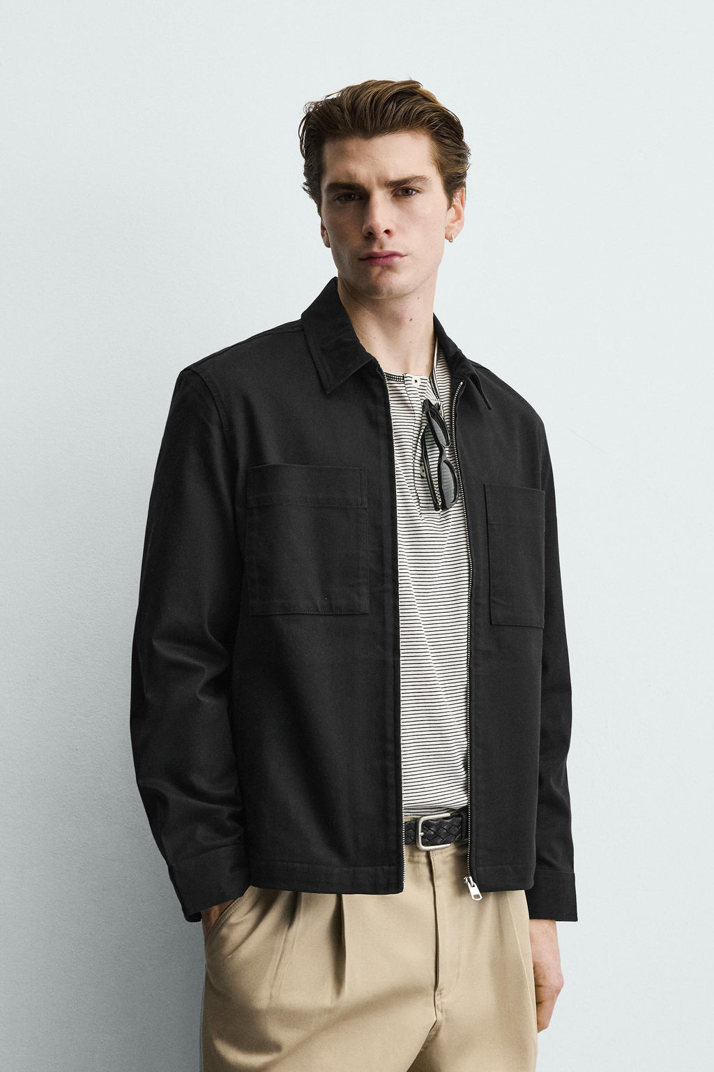 SOBRECAMISA REGULAR FIT BOLSILLOS / Negro - Zara фото 2