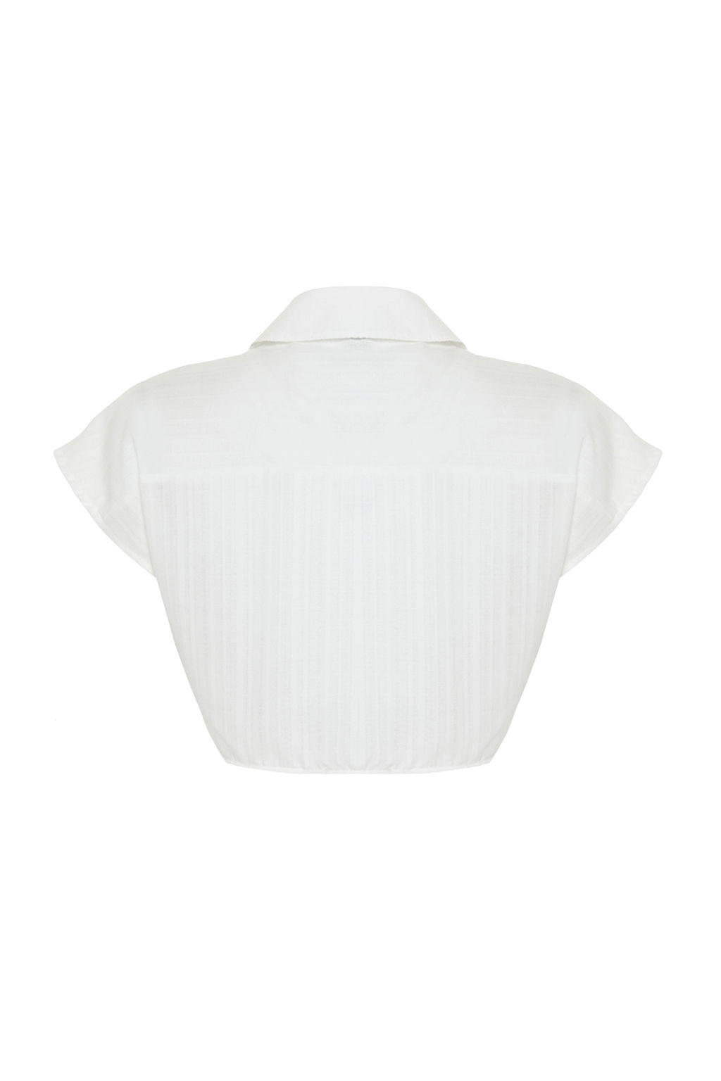 Ekru Onu Cepli Crop Regular Normal Kal?p Dokuma Gomlek TWOSS24GO00046 - Trendyolmilla фото 7