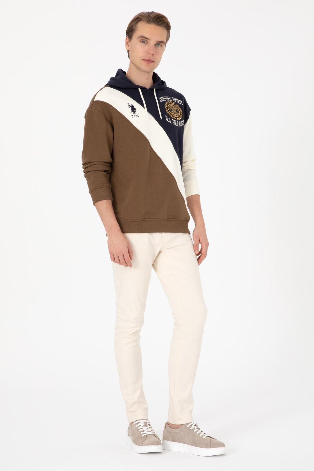 Erkek Comfort Fit Kap_lonlu Haki Sweatshirt - U.s. polo assn фото 4