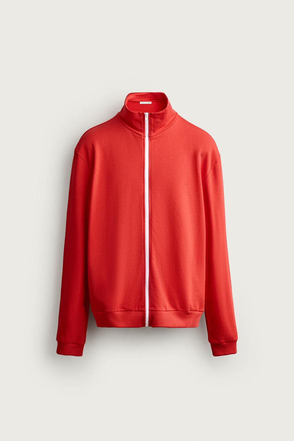 SUDADERA RELAXED FIT CREMALLERA CONTRASTE / Rojo / Naranja - Zara фото 6