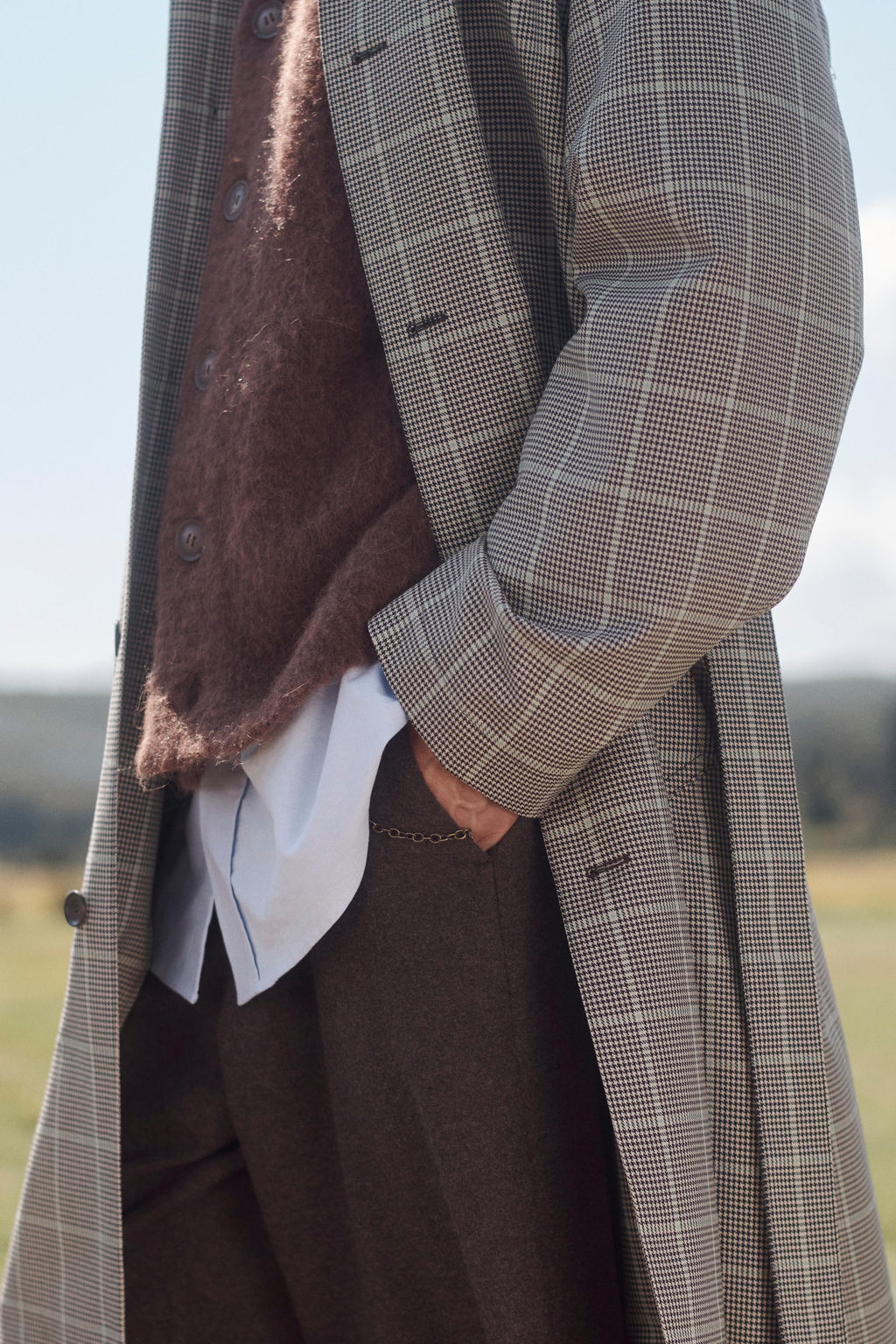 LIMITED EDITION CHECK TRENCH COAT WITH LEATHER DETAIL