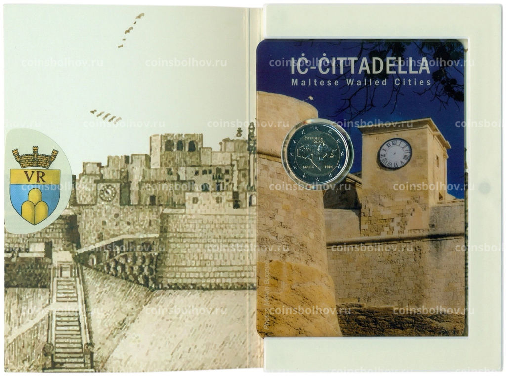 2 евро 2024 года Мальта Мальтийские стены Цитадель Гозо (в блистере)