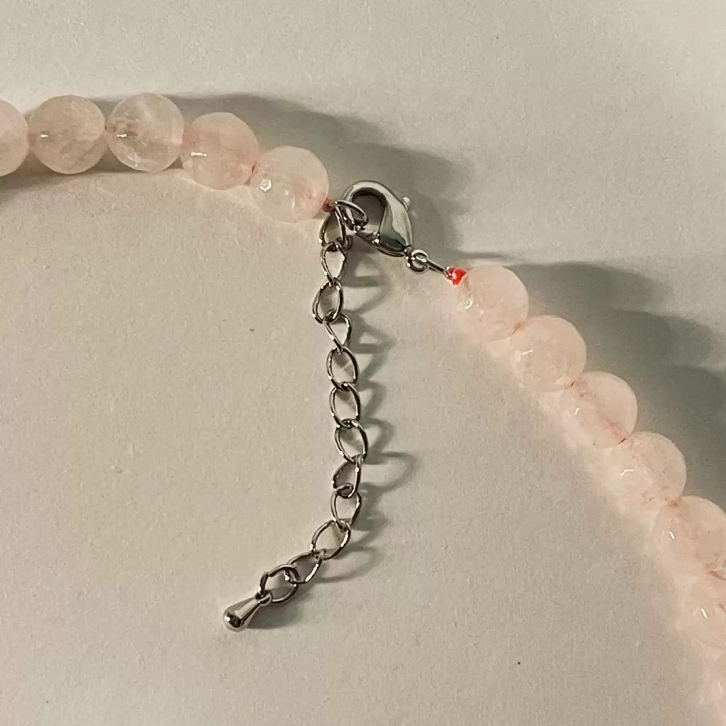 Бусы из Розового кварца огранка