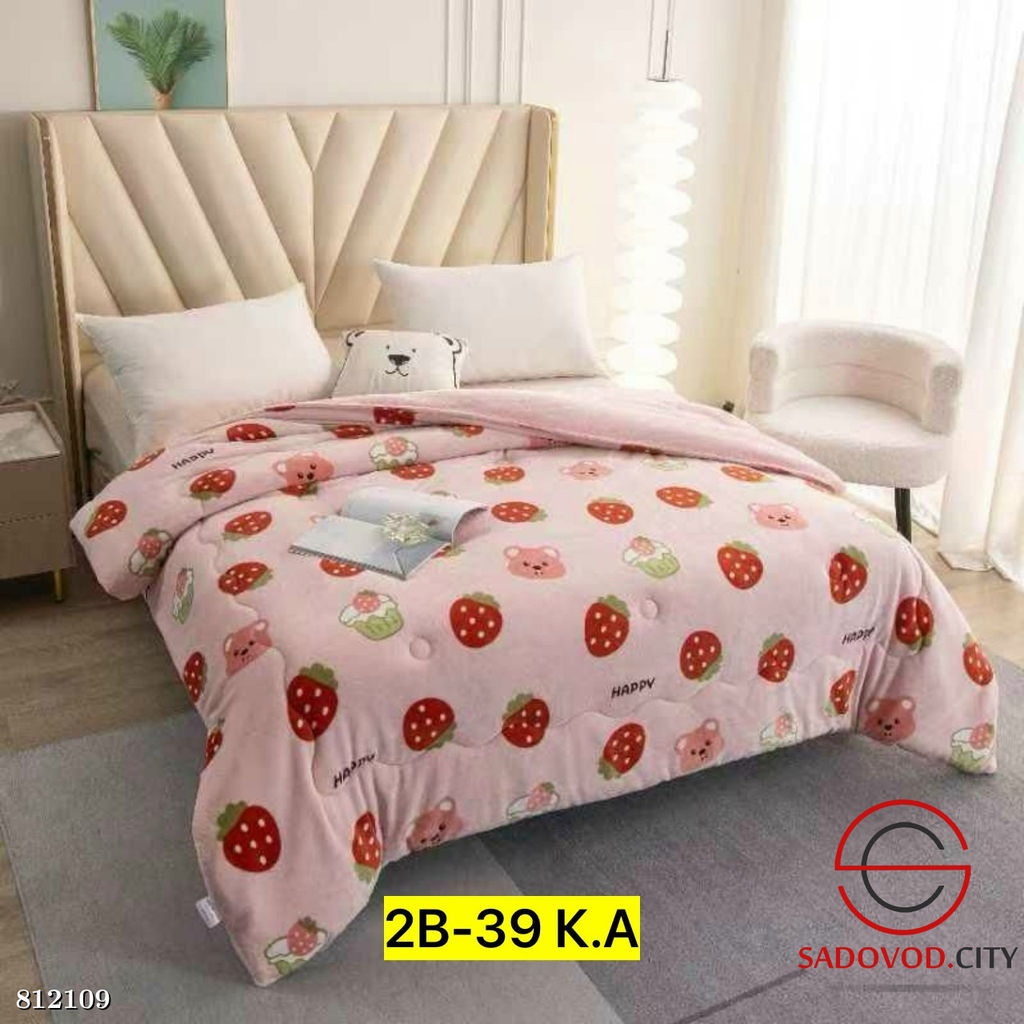 Плед, велсофт с принтом