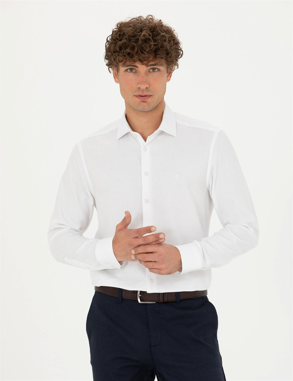 Beyaz Slim Fit Uzun Kollu G_mlek