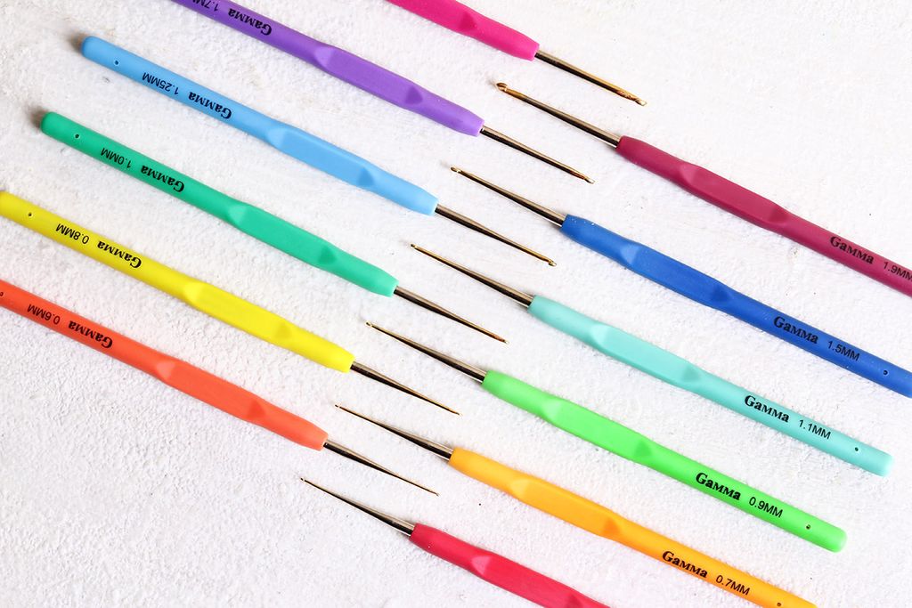 Для вязания Gamma RCH крючок с прорезин. ручкой сталь d 1.5 мм 13 см в блистере фото 7