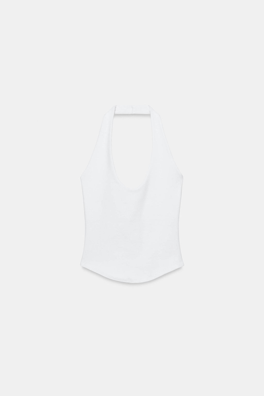 TOP HALTER BAJO REDONDEADO / Blanco