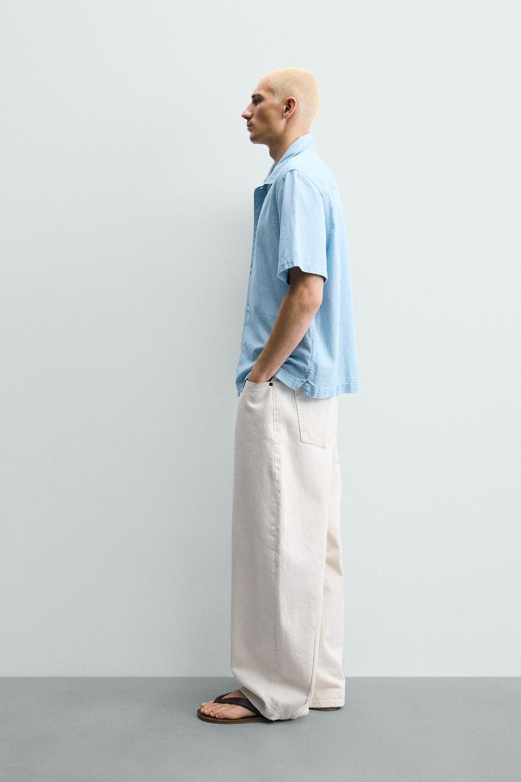 CAMISA FLUIDA RAYAS / Azul - Zara фото 4