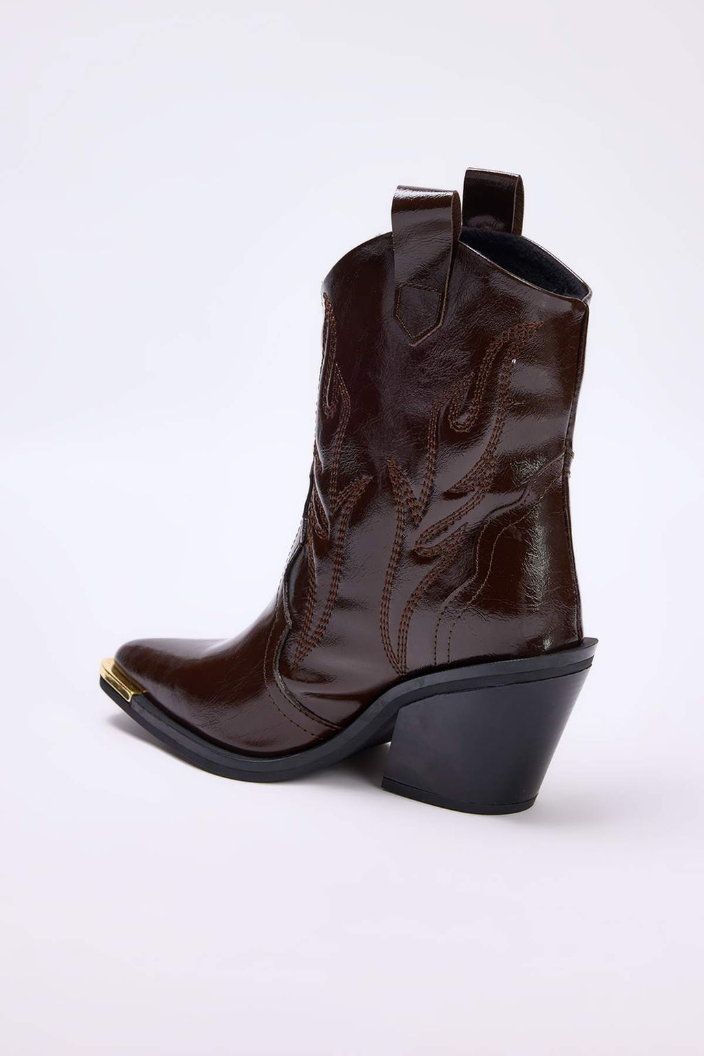 Koyu Kahverengi Cilt Metal Aksesuar Detayl? Kad?n Premium Kovboy Bot TAKAW26BO00090