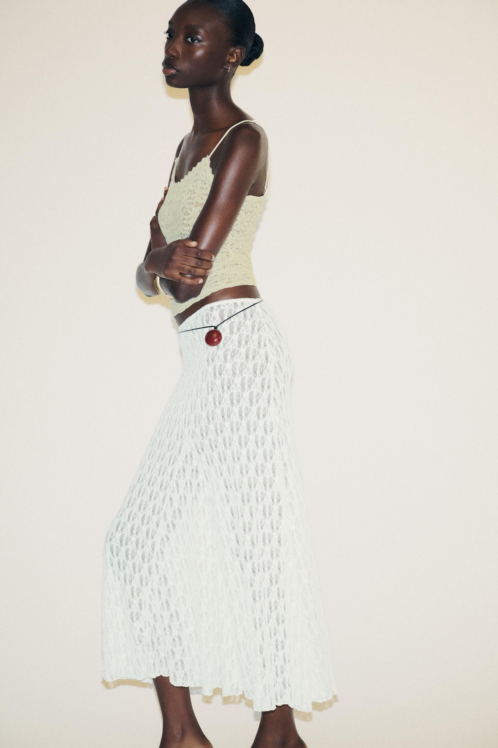 FLARED LACE MAXI SKIRT - Zara фото 3