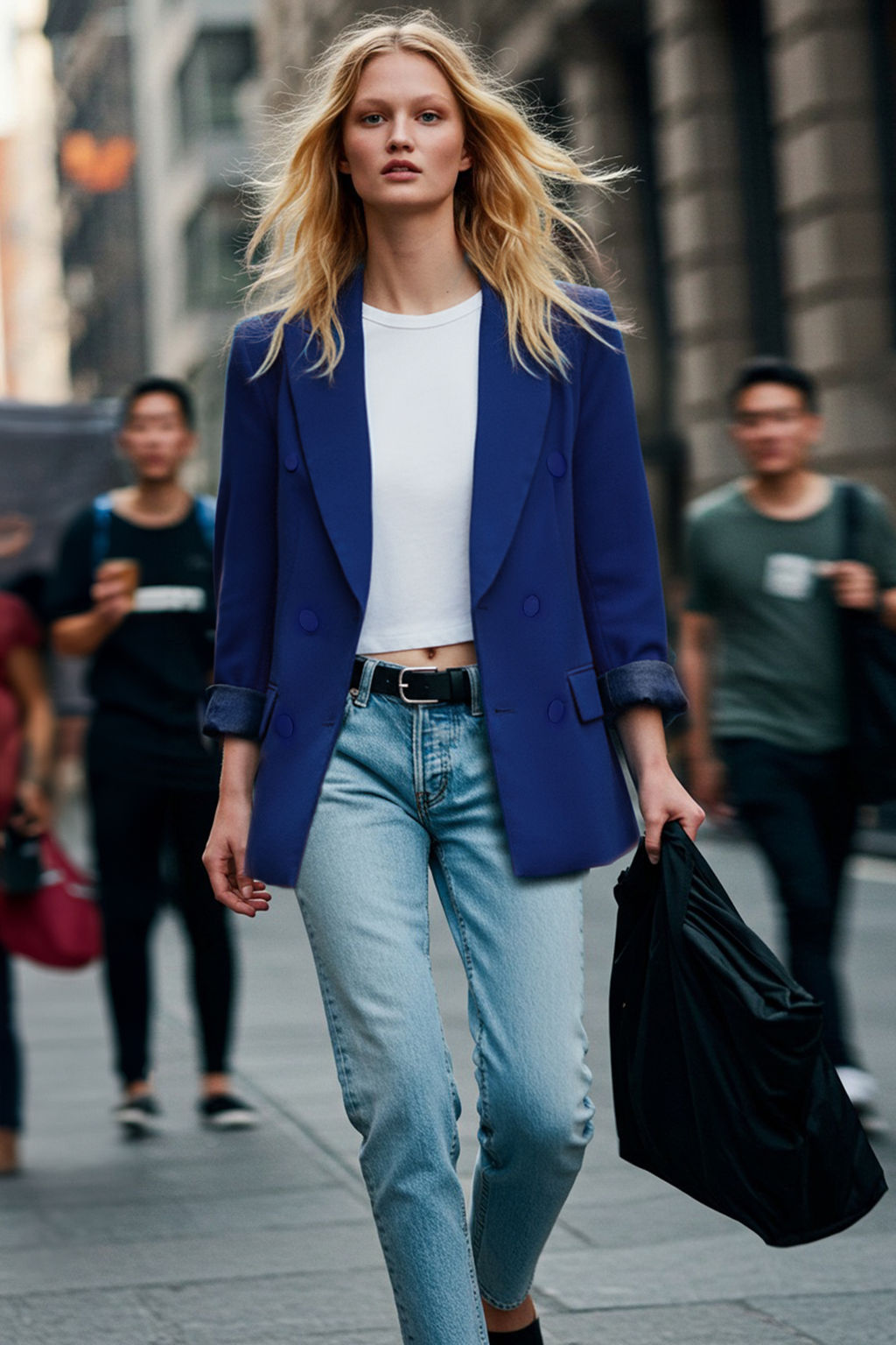 Saks Regular Astarl? Kruvaze Kapama Dokuma Blazer Ceket TWOSS21CE0137