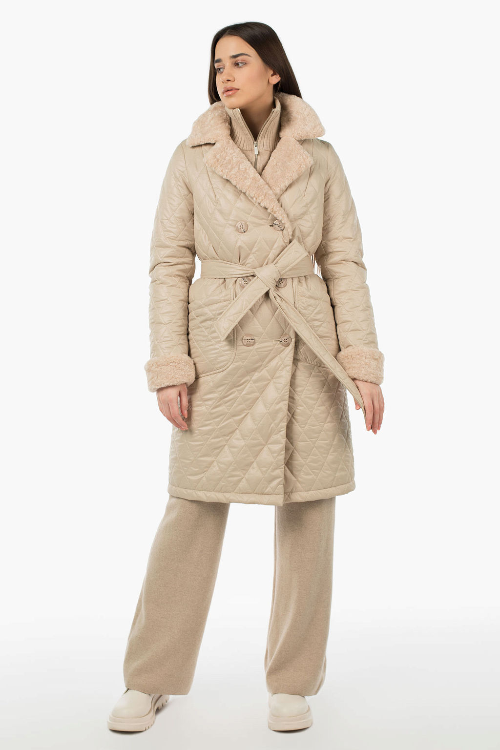 05-2064 Куртка женская зимняя (пояс)