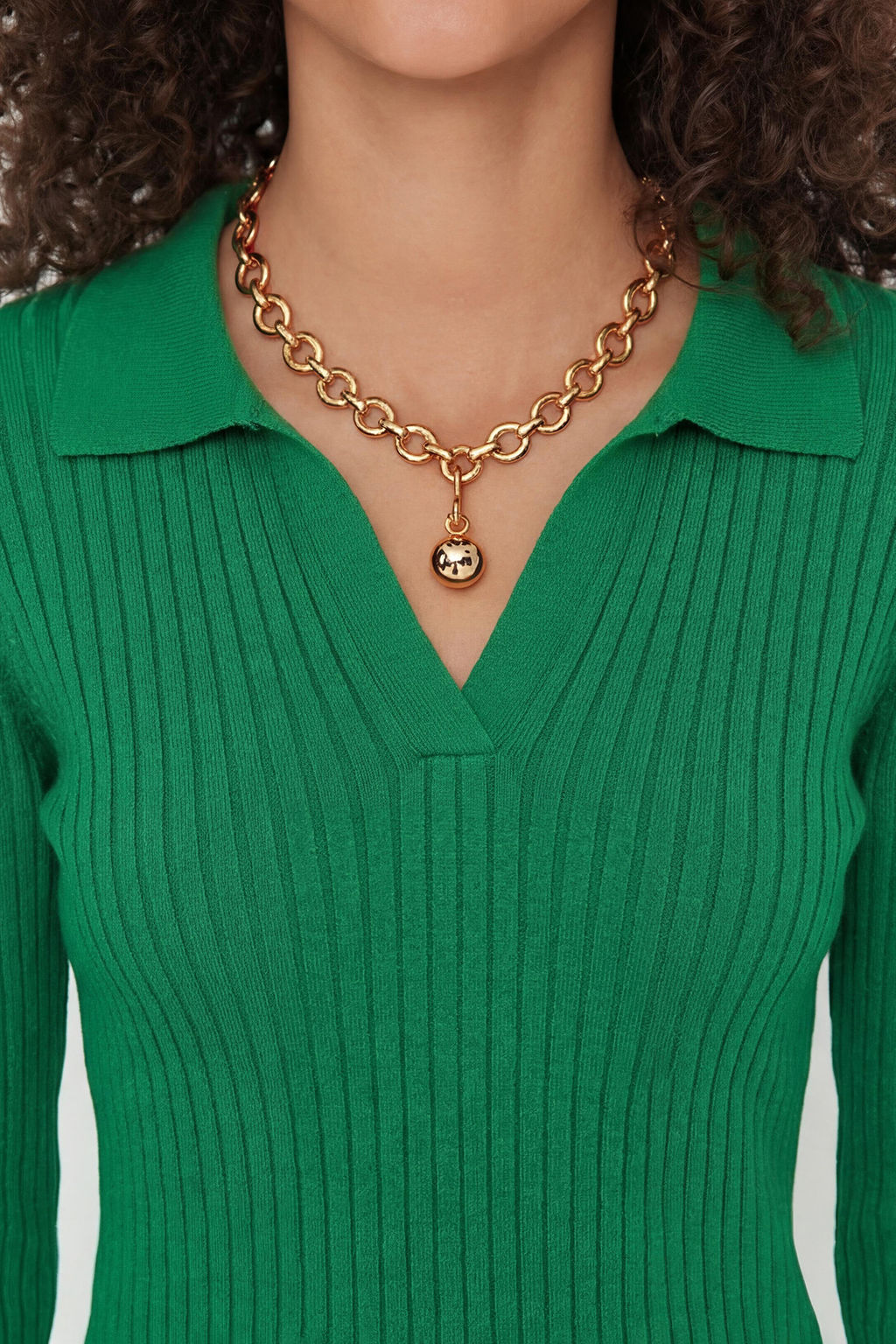 Lila Kol Ucu Detayl? Polo Yaka Triko Kazak TWOAW21KZ1113 - Trendyolmilla фото 47